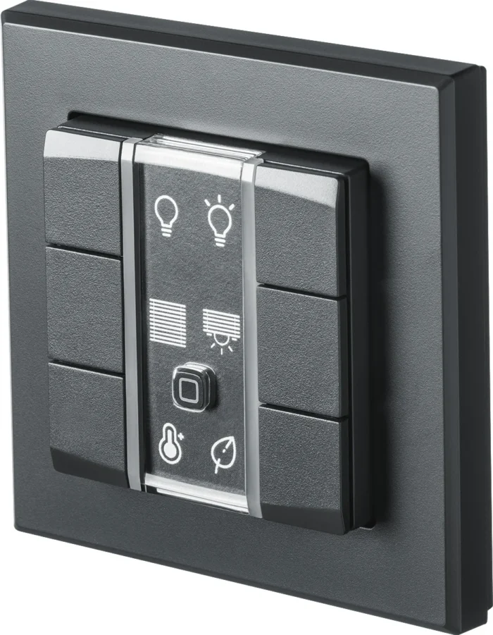 Homematic IP Wired Smart Home Wandtaster HmIPW-WRC6-A, 6-fach, mit LEDs, anthrazit – Bild 1