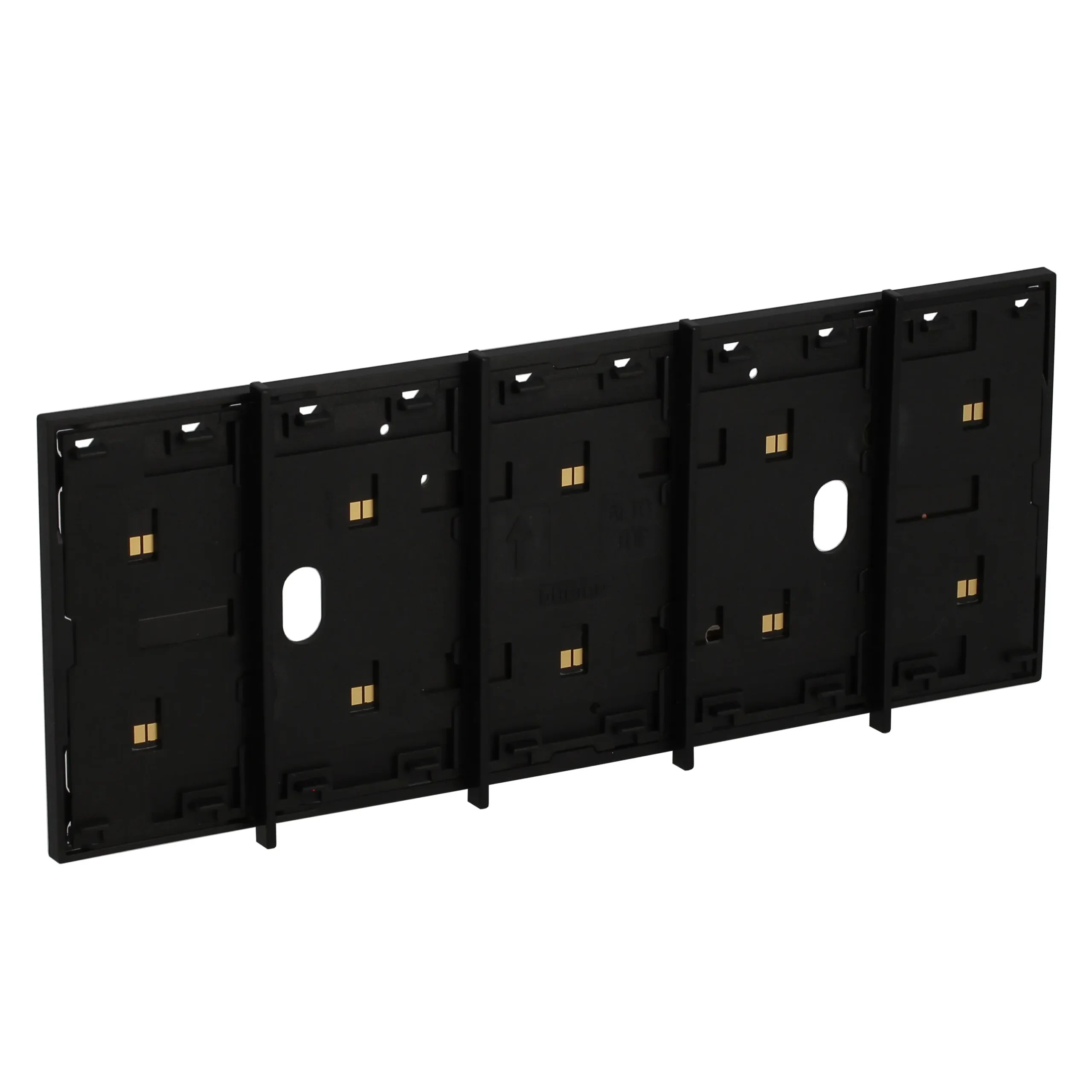 Legrand BTicino KG8104P1 LivingNow 5M Rahmen mit Busleitung f.4-modulige Dose Black