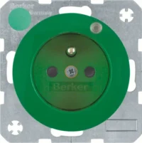 Berker Steckdose gn/gl mit Schutzkontaktstift 6765092003