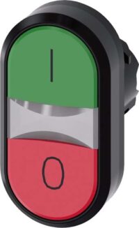 Siemens 3SU1001-3AB42-0AK0 Doppeldruck- taster beleuchtet 22mm rund Ku. grün:I rot:O