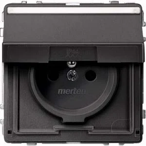 Merten Merten Steckdose anthrazit Schuko stift Klappdeckel. MEG2612-7214