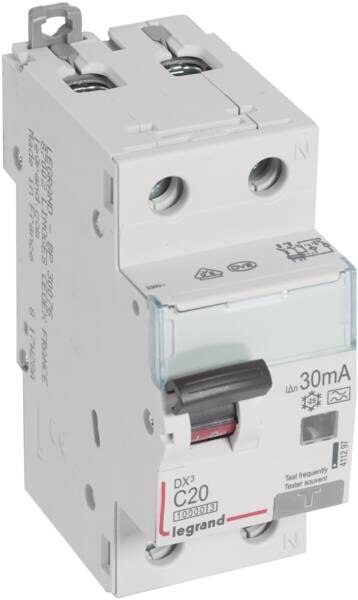 Legrand Legrand 411297 DX3 Fi/LS-Schalter C 20A 1P+N 10kA 30mA Typ A 230VAC 2TE