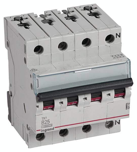 Legrand Legrand 404142 TX3 LS-Schalter B 25A 3-polig+N 10kA 400VAC 4TE