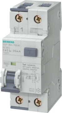 Siemens 5SU1354-7KK10 FI/LS-Schalter 10kA 1p+N Typ A 30mA C 10A AC230V