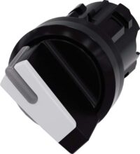 Siemens 3SU1002-2BF60-0AA0 Knebelschalt. beleuchtet 22mm rund Ku. weiß kurz 2St.