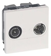 Legrand 078787 TV-R Durchgangsdose 2-modulig weiß