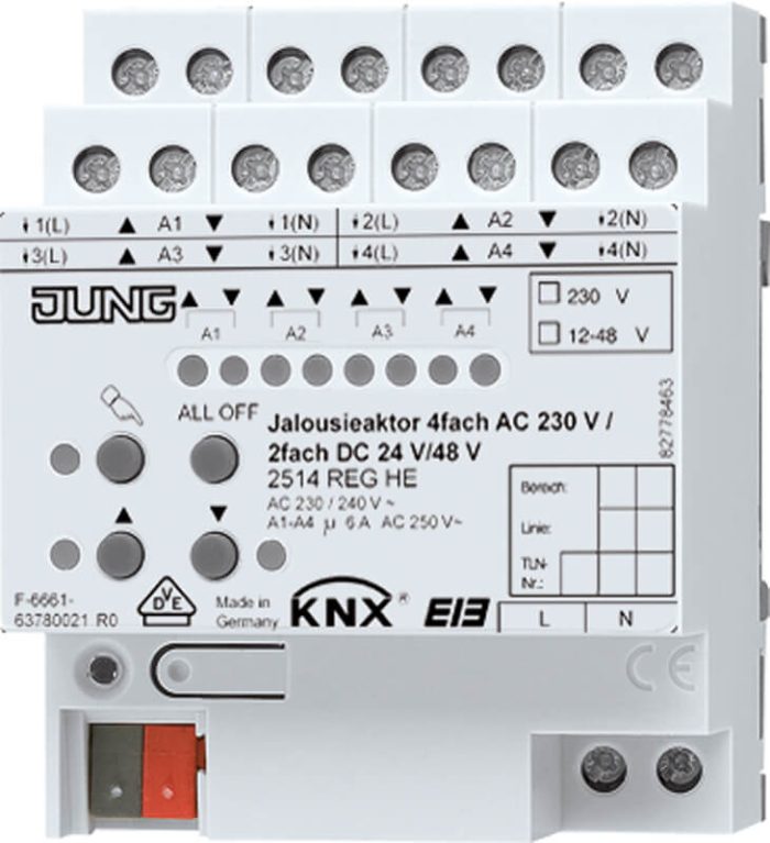 Jung KNX Jalousieaktor REG Gehäuse 4TE 2514 REGHE – Bild 1