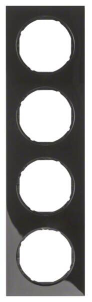 Berker R.3 Rahmen 4-fach schwarz Glas
