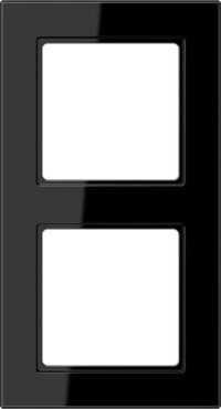 Jung Rahmen 2-fach schwarz waage/senkrecht AC 582 SW