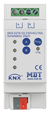 MDT Technologies Schaltaktor AKS Standard 2-fach, 16A, 230VAC, AKS-0216.03