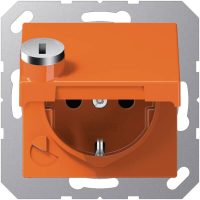 Jung A1520BFKLSLO SCHUKO Steckdose Klappdeckel Schloss Serie A/AS orange