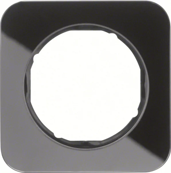 Berker Berker Rahmen Glas/schwarz 1-fach, rund 10112116
