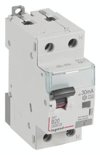 Legrand 410966 DX3 Fi/LS-Schalter B 20A 1P+N 6kA 30mA Typ A 230VAC 2TE