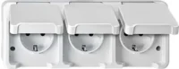 Merten SCHUKO-Dreifach-Steckdose polarweiß MEG2390-8019