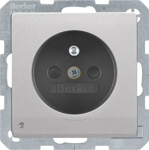 Berker Berker SCHUKO-Steckdose alu/lackiert LED-Orientier licht 6765106084
