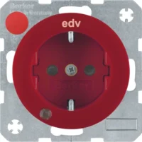 Berker SCHUKO-Steckdose rt/gl Kontroll-LED 41102022