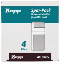 Kopp 589647058 Universalschalter 10AX 250V Athenis Pack:4 stahl