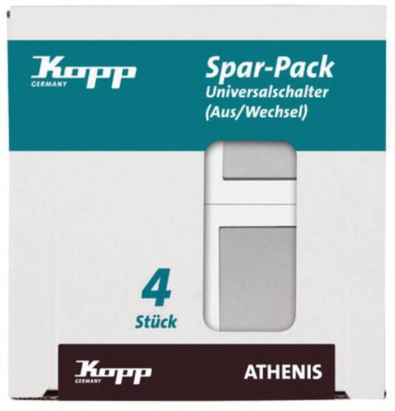 Kopp Kopp 589647058 Universalschalter 10AX 250V Athenis Pack:4 stahl