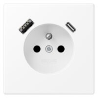Jung LS1520F-15CAWWM Steckdose Frz/Belg mit USB Typ AC