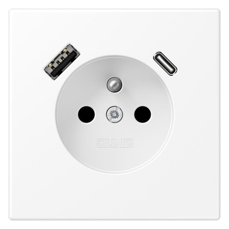 Jung Jung LS1520F-15CAWWM Steckdose Frz/Belg mit USB Typ AC