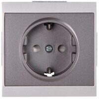 Kopp 923450087 Schutzkontaktsteckdose KS1-fach 16A 250V Malta anthrazit-silber