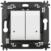 Bticino N4003DCW Drahtloser Wandsender 2-fach für LivingLight with Netatmo Weiß