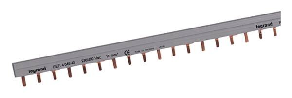 Legrand Legrand 404943 Stiftkammschiene 3-polig 57TE 1m 16qmm