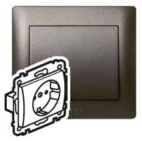 Legrand 771263 Steckdose (SL) Berührungsschutz Galea dark bronze