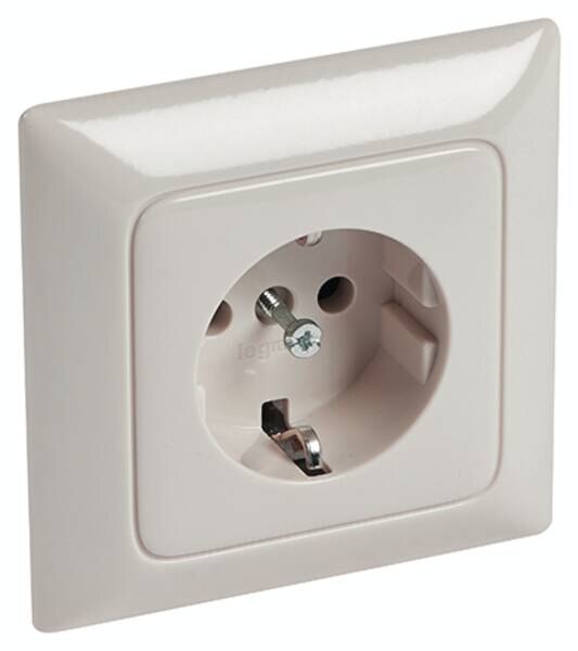 Legrand Legrand 776120 Steckdose (SL) 1-fach volle Platte Creo mandelweiß