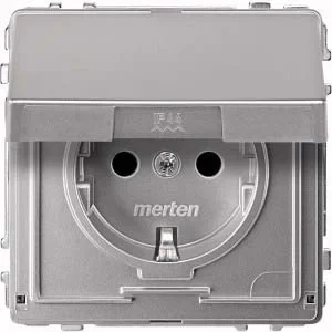 Merten Merten SCHUKO-Steckdose alu Klappdeckel MEG2310-7260