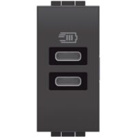 BTicino L4191CC LivingLight USB-Lade- steckdose 1M m.2xUSB-C Anthrazit