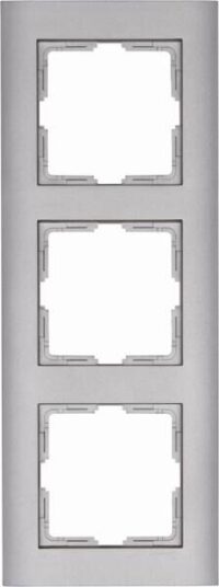 Kopp 402747086 ATHENIS UP-FR 3-fach Abdeckrahmen IP44 Farbe:stahlfarben