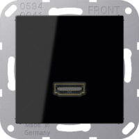 Jung Multimedia-Anschluss schwarz HDMI mit Tragring MA A 1112 SW