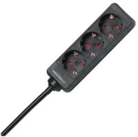 Kopp 128615005 Steckdosenleiste 3-fach H05VV-F3G1,5qmm 1,4m 16A 250V schwarz