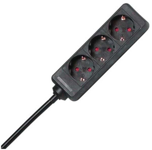 Kopp Kopp 128615005 Steckdosenleiste 3-fach H05VV-F3G1,5qmm 1,4m 16A 250V schwarz
