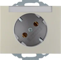 Berker SCHUKO-Steckdose Edelstahl/lackiert 45Gr mit Beschriftungs-feld 47287104