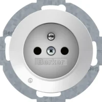 Berker Steckdose mit Stiftkontakt BS R.1/R.3 polar weiß 6765102089
