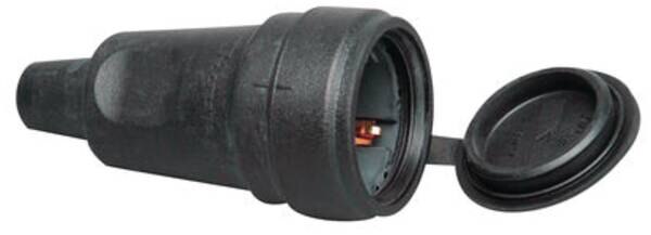 Kopp Kopp 181016003 Vollgummischutzkontakt- kupplung IP44 3x2,5qmm 16A schwarz