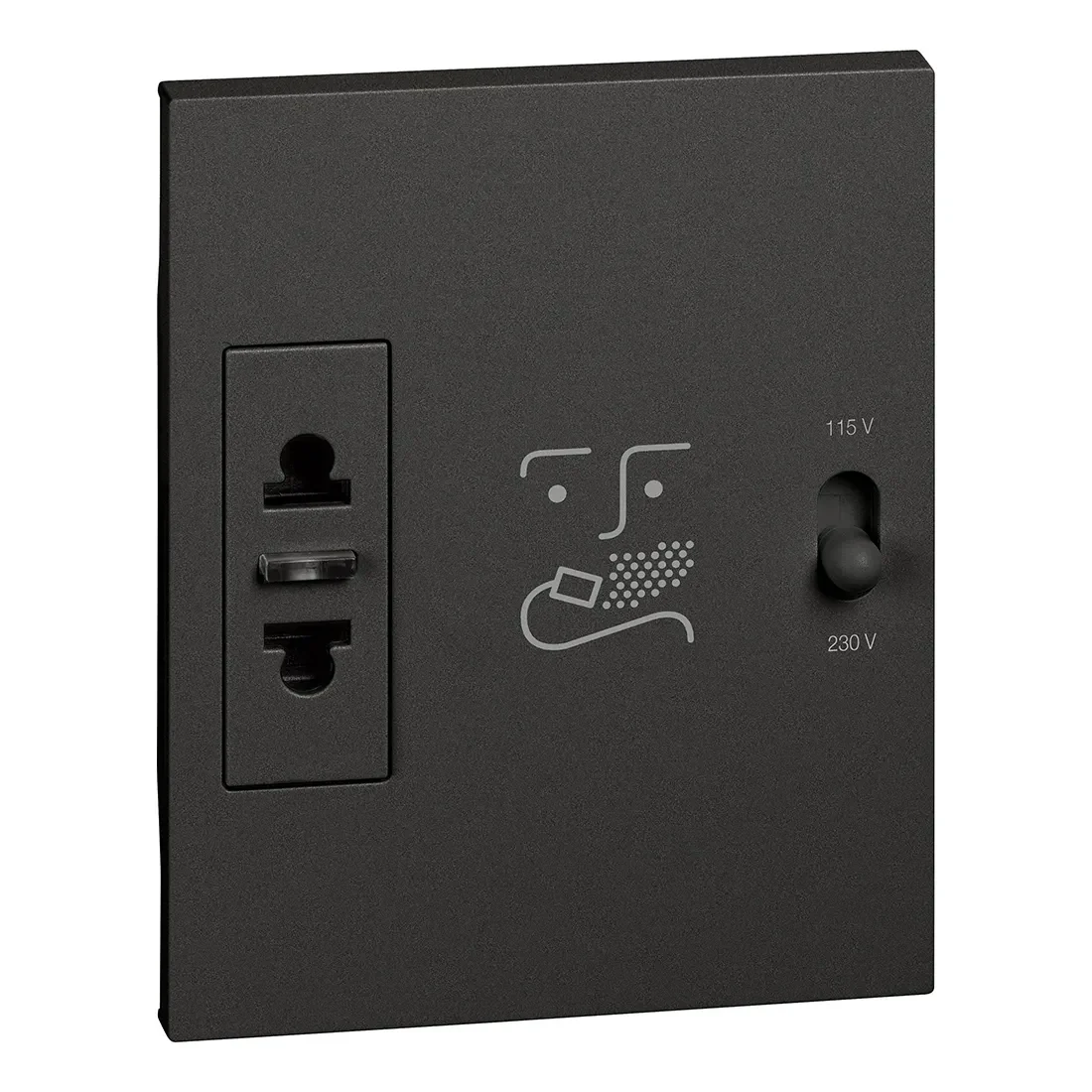 Legrand BTicino KG4177 LivingNow 3M Rasier- steckdose in Farbausführung Black
