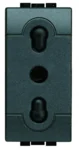 BTicino L4180 Steckdose ital. 19/26mm mit erhöht Berührungsschutz 1M Anthrazit