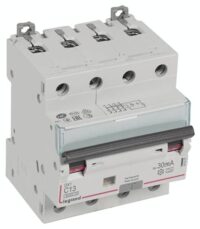 Legrand 411357 DX3 Fi/LS-Schalter C 13A 4-polig 6kA 30mA Typ A 400VAC 4TE