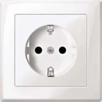 Merten SCHUKO-Steckdose pws/gl volle Abdeckplatte MEG2300-1419