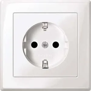 Merten Merten SCHUKO-Steckdose pws/gl volle Abdeckplatte MEG2300-1419