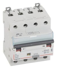 Legrand 411233 DX3 Fi/LS-Schalter C 10A 4-polig 6kA 30mA Typ A 400VAC 4TE