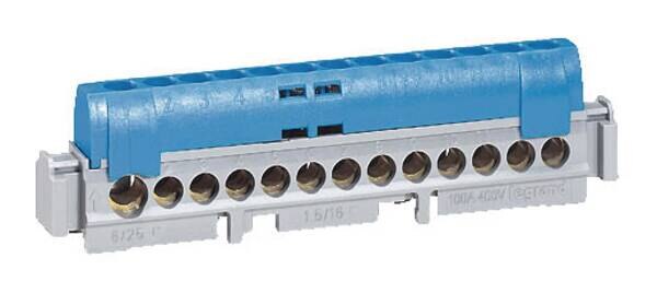 Legrand Legrand 004846 Klemmenleiste blau 1x6-25qmm 21x1,5-16qmm Länge:176mm