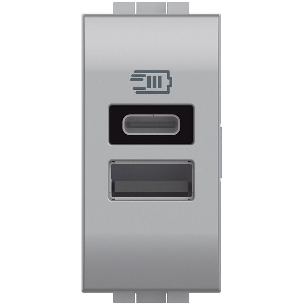 Legrand BTicino NT4191AC LivingLight USB-Lade- steckdose 1M m.1xUSB-A u.1xUSB-C Tech