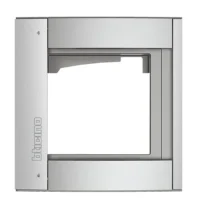 BTicino 350211 Abdeckrahmen 1M mit Träger für Türstation SFERA Aluminium Allmetal