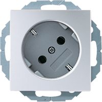 Jung SCHUKO-Steckdose alu 16A 250V 45Grad A 520-45 KI AL