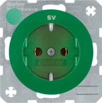 Berker SCHUKO-Steckdose gn/gl mit Aufdruck SV 47432003