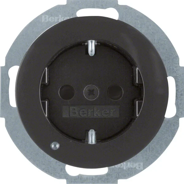 Berker Berker SCHUKO-Steckdose schwarz/glänzend LED-Orientierg-licht 41092045